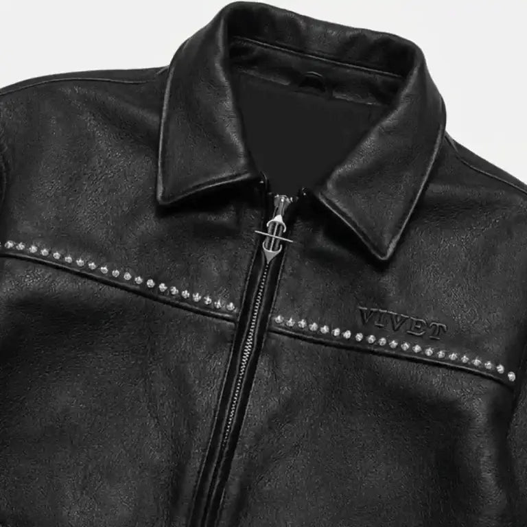 Kai Cenat VIVET 2026 Black Leather Jacket